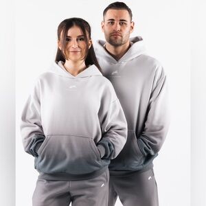 MEDIUM CREST HOODIE WHITE ASH OMBRÉ